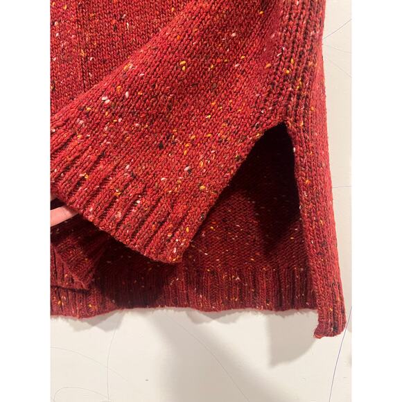 Abercrombie & Fitch Wool Blend Chunky Mock Neck sleeveless sweater vest Reds L - Picture 7 of 7